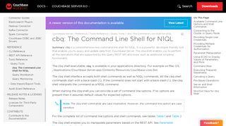 
                            10. cbq: The Command Line Shell for N1QL | Couchbase Docs