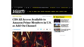 
                            11. CBS All Access Available to Amazon Prime Members in U.S. as Add ...