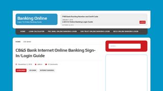 
                            6. CB&S Bank Internet Online Banking Sign-In/Login Guide