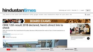 
                            5. CBSE 12th result 2018 declared, here's direct link to check | education ...