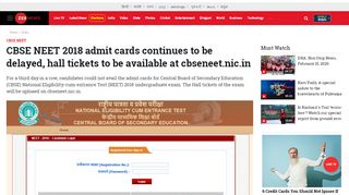 
                            12. cbse neet, CBSE NEET 2018, CBSE NEET Admit Card ... - Zee News