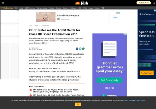 
                            10. CBSE Releases the Admit Cards for Class XII Board Examination 2015