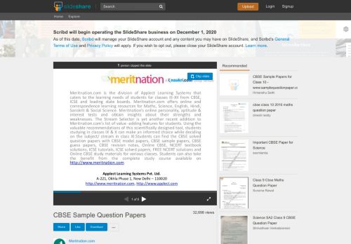 
                            10. CBSE Sample Question Papers Meritnation.com - SlideShare