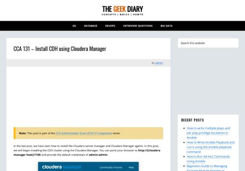 
                            12. CCA 131 – Install CDH using Cloudera Manager – The Geek Diary