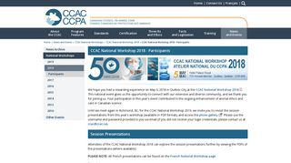 
                            9. CCAC - Canadian Council on Animal Care: CCAC National Workshop ...