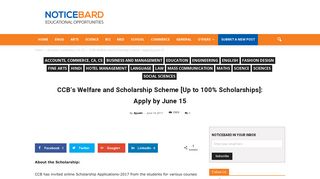
                            11. CCB's Welfare and Scholarship Scheme [Up to 100% Scholarships ...