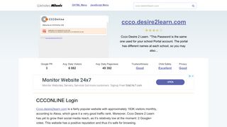 
                            12. Ccco.desire2learn.com website. CCCONLINE Login.