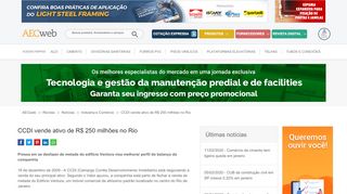 
                            9. CCDI vende ativo de R$ 250 milhões no Rio | AECweb