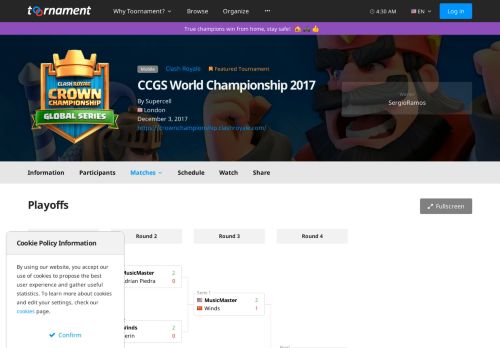 
                            11. CCGS World Championship 2017 | Toornament - The eSport platform