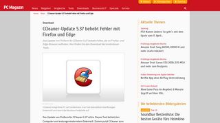 
                            12. CCleaner-Update 5.37 behebt Fehler mit Firefox und Edge - PC ...