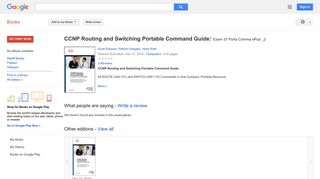 
                            10. CCNP Routing and Switching Portable Command Guide: Exam 37 Porta ...