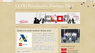 
                            5. CCOO Fundación Jiménez Díaz: Deduce tu cuota sindical. Renta 2016
