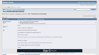 
                            3. CCP - Centennial Coin of Prosperity - Bitcointalk