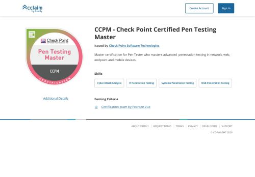 
                            12. CCPM - Check Point Certified Pen Testing Master - Acclaim