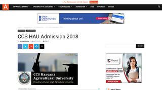 
                            11. CCS HAU Admission 2018 | AglaSem Admission