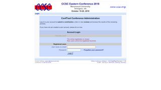 
                            12. CCSC-EA 2018 - ConfTool - Login