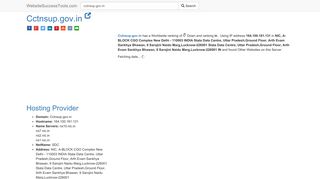 
                            10. Cctnsup.gov.in Error Analysis (By Tools) - WebsiteSuccessTools.com