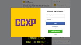 
                            7. CCXP - NERDS E GEEKS, ATENÇÃO: - Os envios das... | Facebook