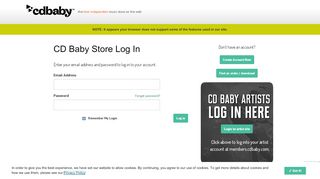 
                            6. CD Baby Customer Login | CD Baby Music Store