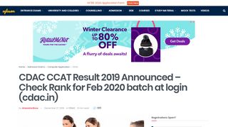 
                            3. CDAC C-CAT 2019 Result and Ranks (Declared) – Check Here ...