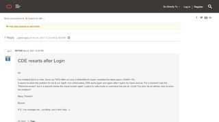 
                            9. CDE resarts after Login | Oracle Community