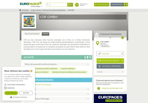 
                            3. CDF GMBH, Aciers et métaux - traitement de surface et revêtement ...