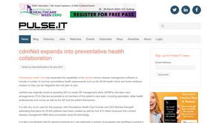 
                            3. cdmNet expands into preventative health collaboration - Pulse+IT ...