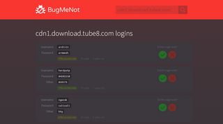 
                            8. cdn1.download.tube8.com passwords - BugMeNot