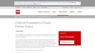 
                            10. CDW UK Promoted to F5 Gold Partner Status - CDW UK's