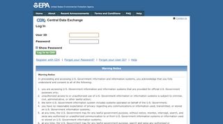 
                            1. CDX - Log In | Central Data Exchange | US EPA
