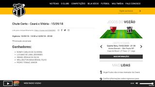 
                            13. Ceará Sporting Club - Chute Certo - Ceará x Vitória - 15/09/18