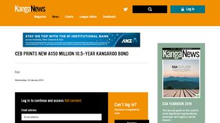 
                            12. CEB prints new A$50 million 10.5-year Kangaroo bond | KangaNews