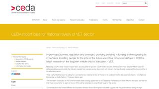 
                            12. CEDA - CEDA report calls for national review of VET sector