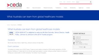 
                            13. CEDA - What Australia can learn from global healthcare models