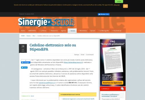 
                            12. Cedolino elettronico solo su StipendiPA - Sinergie di Scuola