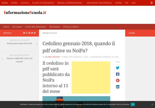 
                            13. Cedolino gennaio 2018, quando il pdf online su NoiPa?