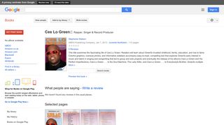 
                            8. Cee Lo Green:: Rapper, Singer & Record Producer - Google Books Result