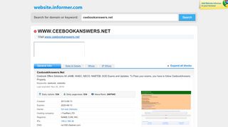 
                            7. ceebookanswers.net at WI. CeebookAnswers.Net - Website Informer