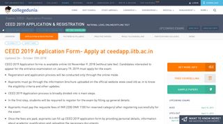 
                            9. CEED 2019 Application Form (Available): Apply at ceedapp.iitb.ac.in