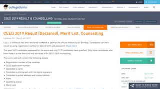 
                            8. CEED 2019 Result, Score Card, Cutoff, Counselling - Collegedunia