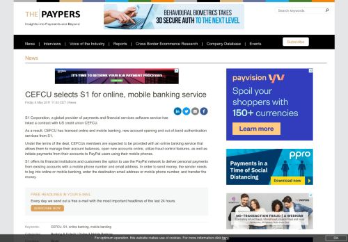 
                            9. CEFCU selects S1 for online, mobile banking service | The Paypers