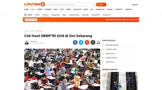 
                            12. Cek Hasil SBMPTN 2018 di Sini Sekarang - News Liputan6.com