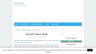 
                            3. Cek JHT Online 2016 – BPJS Online