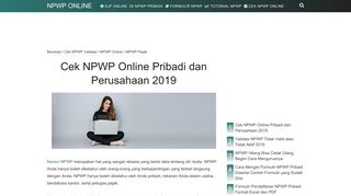 
                            8. √ Cek NPWP Online Pribadi dan Perusahaan 2019 - NPWP Online