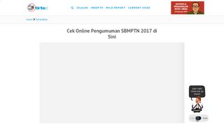 
                            1. Cek Online Pengumuman SBMPTN 2017 di Sini - Tirto.ID