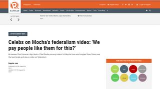 
                            10. Celebs on Mocha's federalism video: 'We pay people like them for this?'