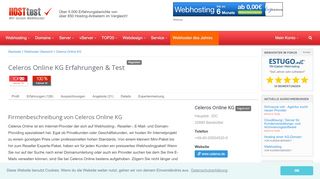 
                            2. Celeros Online KG Erfahrungen & Test 2019 Anbieter - Hosttest