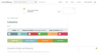 
                            9. Celestino: Name Meaning, Popularity, and Similar Names - Nameberry