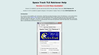 
                            3. CelesTrak: Space Track TLE Retriever Help