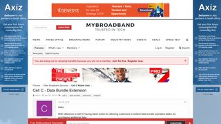
                            9. Cell C - Data Bundle Extension | MyBroadband